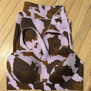 IVY PARK Purple and Brown Cow Print Activewear Set - Purple Glow